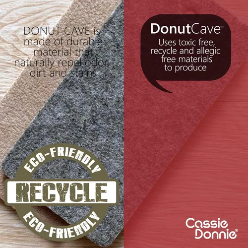 Vista 9 de Cama túnel para gatos de interior, mediana y grande, casa cueva en forma de donut de hasta 22 libras, espaciosa para 2 gatitos (marrón)