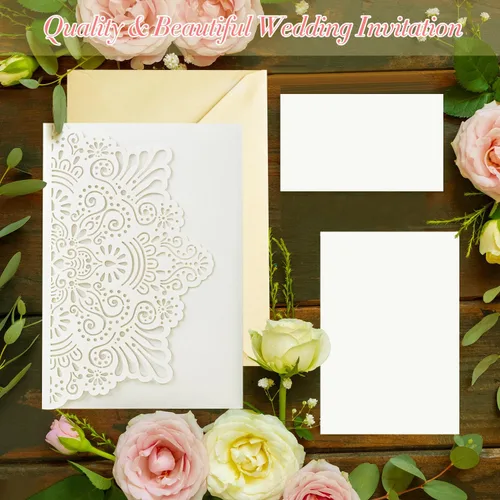 Vista 6 de Tarjetas desplegables de boda, 10 piezas, multicolor, hojas interiores en blanco, perfectas para bodas, compromisos, duchas