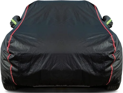 Vista 16 de Funda de Coche Transpirable de Nuevo Material, Funda Impermeable para Coche, Puertas con Candados y Cremalleras, Protección UV Impermeable