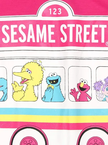 Vista 5 de Sesame Street Elmo, Big Bird, Cookie Monster, Grover, Abby Cadabby - Camiseta de manga larga para niñas pequeñas y bebés, color rosa