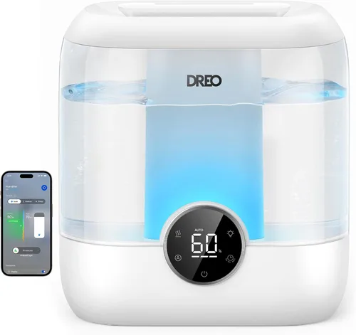 Vista 8 de DREO Humidificadores inteligentes de 6L para dormitorio, habitación grande Ébano