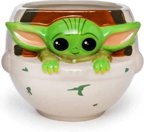 Vista 16 de Silver Buffalo Star Wars Death Star - Taza de café de cerámica esculpida en 3D para capuchino, café con leche o té caliente, 20 onzas, gris