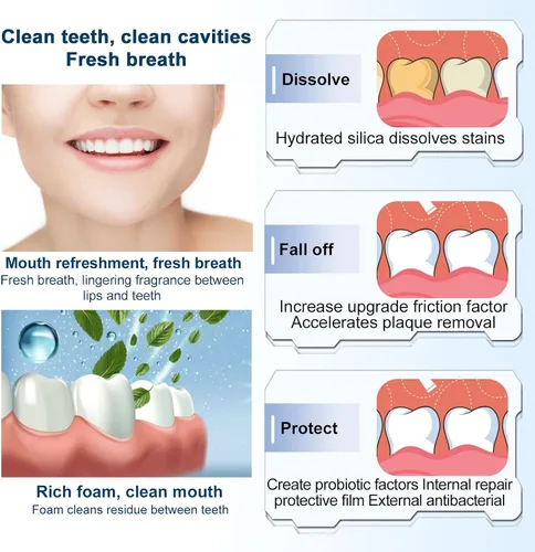 Vista 5 de Pasta de dientes Super Probiotic Sp-6, pasta de dientes Sp-6 Ultra Whitening, fórmula de 6 probióticos para la salud de las encías, sin flúor, sabor
