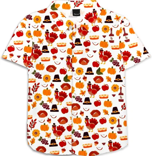 Vista 18 de Remimi Camisa unisex de Halloween para niños, camisetas hawaianas de manga corta con botones feos de 5 a 14 años Christmas Gift