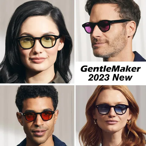 Vista 3 de Lentes de sol redondos clásicos para mujeres y hombres, ligeros, estilo vintage, con marco circular