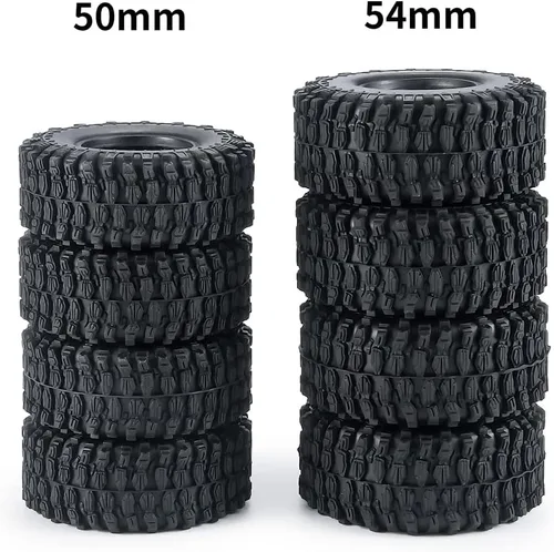 Vista 6 de RC-Hub - 4 neumáticos de goma de 1.0 pulgadas para 1/24 Axial SCX24 90081 AXI00001 AXI00002 RC Crawler Car (1.969 in)