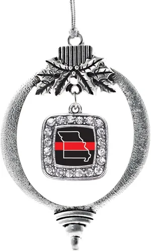 Vista 151 de Inspired Silver - Nana púrpura - Adorno de Navidad plateado - Adorno cuadrado para árbol de Navidad con circonita cúbica - Decoración colgante
