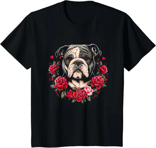 Vista 7 de Día de San Valentín - Camiseta de San Valentín Bulldog Inglés, Negro
