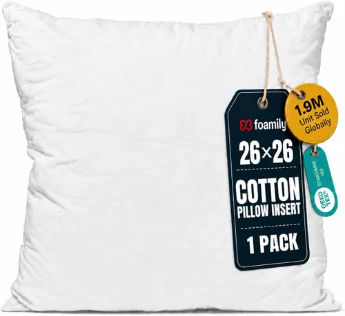 Vista 18 de Foamily Insertos de almohada 100% algodón de 12 x 12 pulgadas, rellenos de almohada para almohadas decorativas para sofá y cama, relleno de almohada