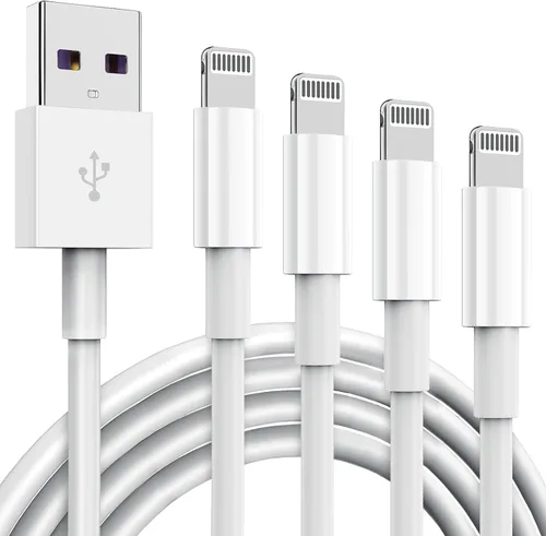 Vista 10 de Paquete de 3 cables de carga de 3 pies con certificación MFi de Apple, cable Lightning a USB de 3 pies, carga rápida de 2.4 A, cargadores