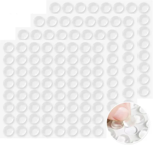 Vista 2 de Paquete de 256 parachoques transparentes para puerta de gabinete, parachoques de goma de 1/2 pulgada de diámetro, almohadillas autoadhesivas