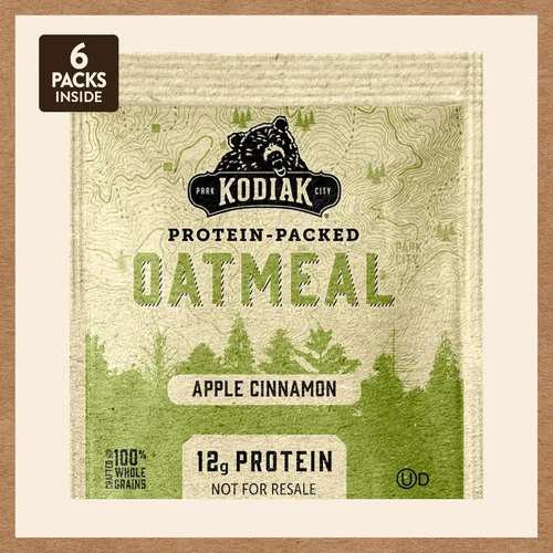 Vista 9 de Kodiak Cakes Paquetes de avena instantánea, manzana y canela, alto contenido en proteínas, 100% granos integrales, 6 cajas con 6 paquetes cada una
