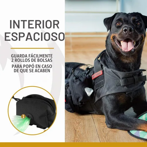 Vista 3 de ONETIGRIS Bolsa para excrementos de perro Negro