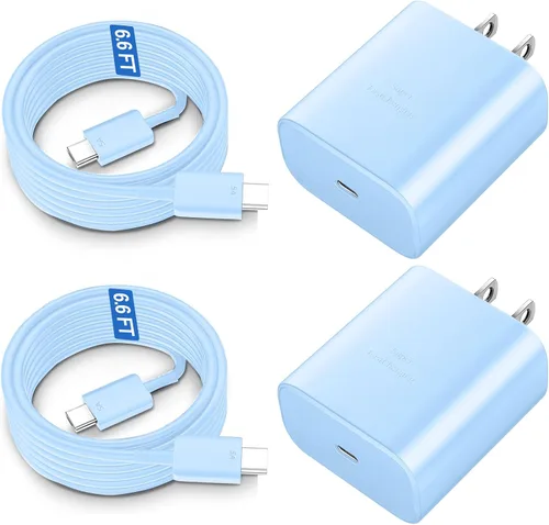 Vista 11 de Cargador rápido USB C de 45 W, cargador súper rápido de 45 vatios tipo C con cable de carga rápida Android de 6.6 pies para Samsung Galaxy S26