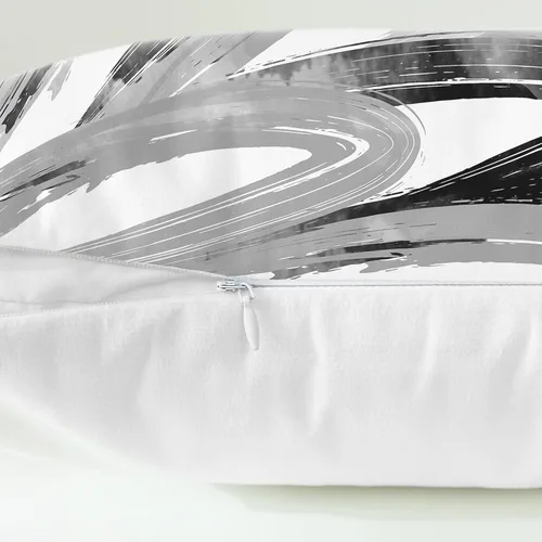 Vista 7 de CaliTime Juego de 2 fundas de almohada decorativas de vellón de dos tonos con plumas abstractas para sofá, cama, decoración de casa rural, 16 x 16
