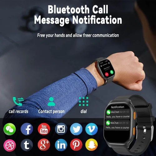 Vista 2 de Relojes inteligentes para hombres, reloj inteligente de seguimiento de actividad física para teléfonos Android/compatible con iPhone, reloj AMOLED