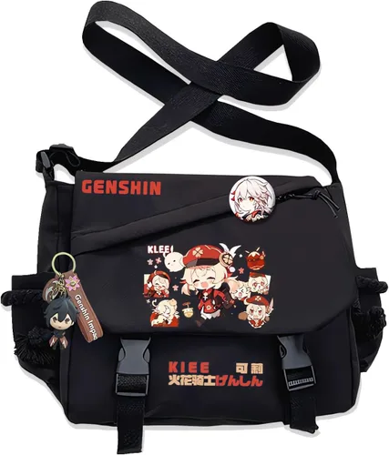 Vista 13 de Bolso Furina Crossbody Bag Single Shoulder Bag Adulto Anime 3D Print Mochila Negro Bolsa