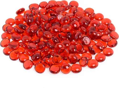 Vista 8 de KINGOU Gemas/cuentas/piedras de vidrio plano para relleno de jarrón, dispersión de mesa, juegos - 1 lb (0.551-0.630 in, aprox. 5/8 pulgadas)