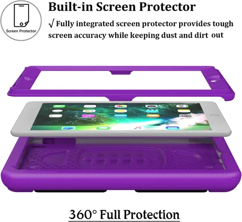 Vista 2 de LTROP Funda infantil para iPad de 6ª y 5ª generación, funda para iPad de 9.7 pulgadas 2018/2017, iPad Air 2 para niños, protector de pantalla