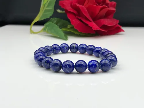 Vista 7 de Pulsera elástica con cuentas de amatista natural, Gema, Amatista