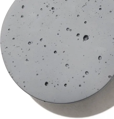 Vista 2 de DUHU Aplique de pared LED redondo, lámpara de pared de cemento gris cableada, lámpara de pared minimalista con diseño de acabado elegante
