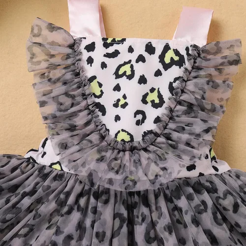 Vista 4 de IMEKIS Toddler Baby Girl 1st Birthday Outfit Tulle Romper Princess Tutu Dress Crown Headband Cake Smash Photo Shoot Clothes