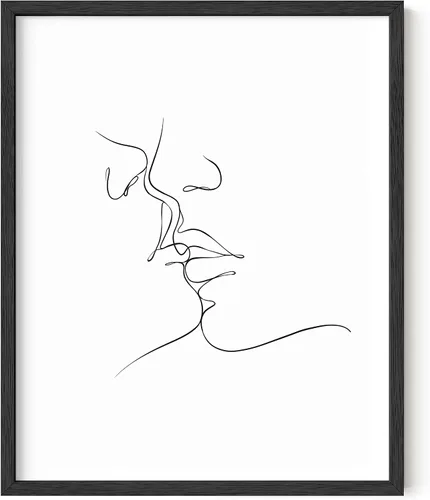 Vista 49 de HAUS AND HUES Arte de pared minimalista - Dibujo moderno de líneas abstractas, impresión de boceto femenino simple, obra de arte para el hogar