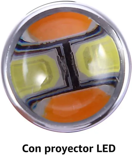 Vista 4 de 3157 3057 3357 4157 - Bombillas LED de señal de giro blanco amarillo ámbar Switchback 22 SMD con proyector, para enchufe estándar, no CK, par de 2