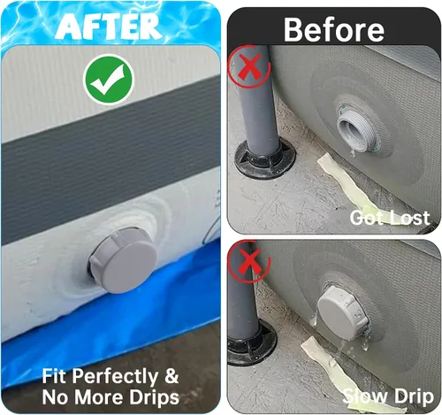 Vista 4 de Tapa de válvula de drenaje de repuesto compatible con Bestway Pool, tapa de drenaje resistente, tapas de manguera de plástico, ajuste perfectamente
