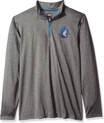 Vista 22 de Ultra Game Camiseta oficial de la NBA de manga larga con cremallera corta para hombre Gris Caliente Carbón
