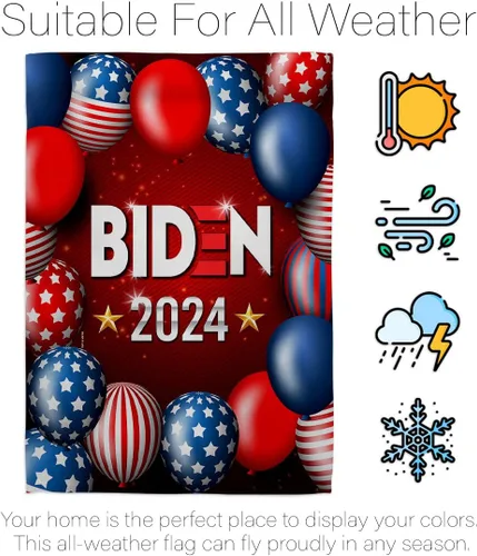 Vista 6 de Bandera de Biden Harris conjunta Jardín Patriótico Votar Presidente Demócrata Republicano Tea Party Estados Unidos Americana Elección Casa Banner