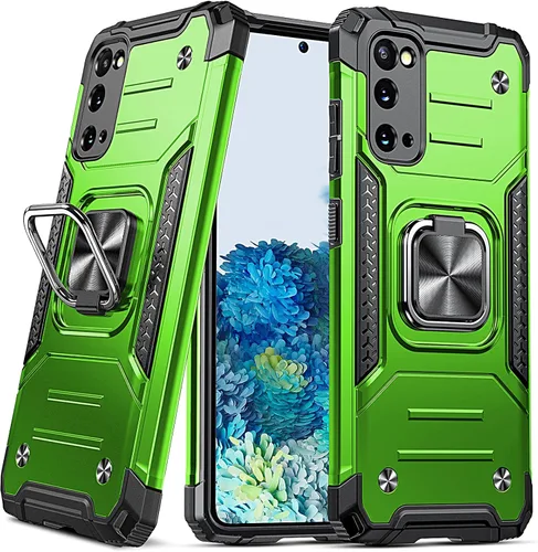 Vista 87 de DASFOND Diseñada para funda Galaxy S8 con soporte, anillo metálico giratorio mejorado de 360°, soporte kickstand de grado militar, resistente a
