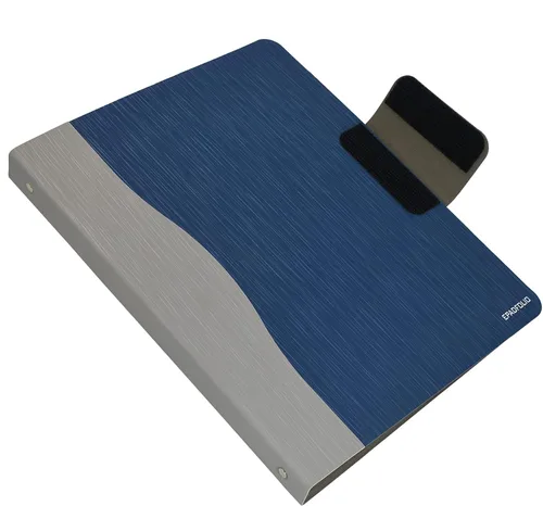 Vista 7 de Carpeta de 3 anillos con portapapeles de pizarra blanca y bolsa de documentos expandida, carpeta de anillos de padfolio organizador de negocios Azul