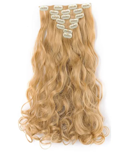 Vista 20 de OneDor® Extensiones de cabello sintético rizado de 20 pulgadas, 7 unidades, 4.53 oz (#99J rojo vino)