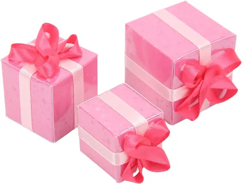 Vista 6 de Cajas de regalo de casa de muñecas 1:12, juego de figuritas de paquetes de Navidad para decoración navideña