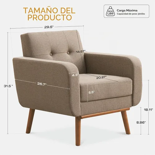 Vista 3 de HUIMO - Juego de muebles para sala de estar con botones, juego de muebles tapizados con botones para sala de estar, sofá moderno tapizado con marco