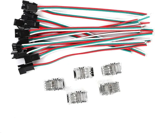 Vista 7 de SUPERNIGHT Conector de tira LED de 3 pines para luces WS2811 WS2812 WS2812B SK6812, 7 pares de cables de enchufe macho hembra JST SM, 5 conectores