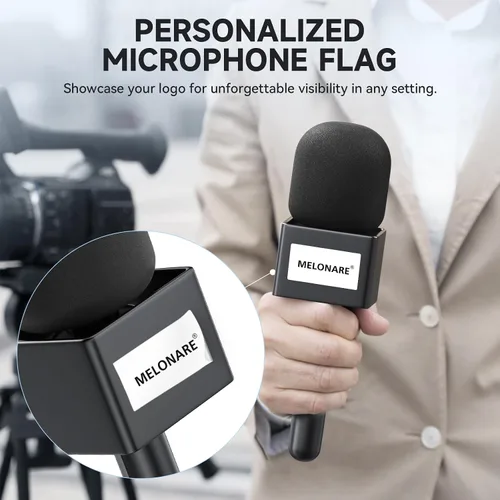 Vista 5 de MELONARE Soporte de micrófono de mano para micrófonos Lavalier inalámbricos MH-30 Foam Cover, Mic Handle Adapter, Compatible with