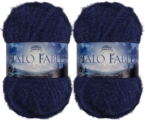 Vista 23 de JubileeYarn Halo Fables Yarn - 100g/Skein Bulky Polyester - North Wind Sun - 2 Skeins