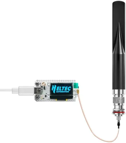 Vista 4 de Omni Meshtastic - Antena Lora de 915 MHz con conector N macho y cable adaptador IPEX/u.fl para aplicaciones LoRa HaLow Meshtastic