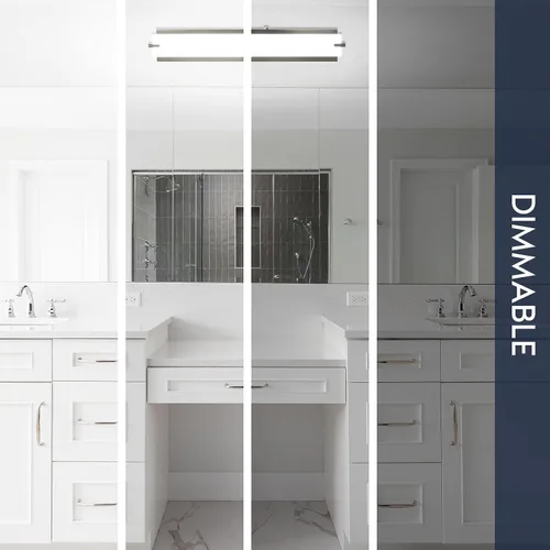 Vista 5 de LUXRITE Luces LED de tocador de 24 pulgadas de níquel cepillado para baño, 3CCT seleccionables, 3000K, 4000K, 5000K, barra de luz moderna sobre