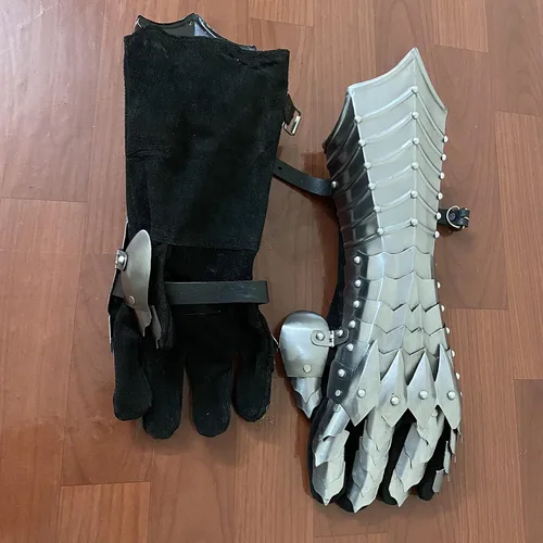 Vista 5 de AnNafi Guanteletes de fantasía SCA Armor Guanteletes Guantes de hierro Guantes de armadura medievales totalmente funcionales hechos a mano