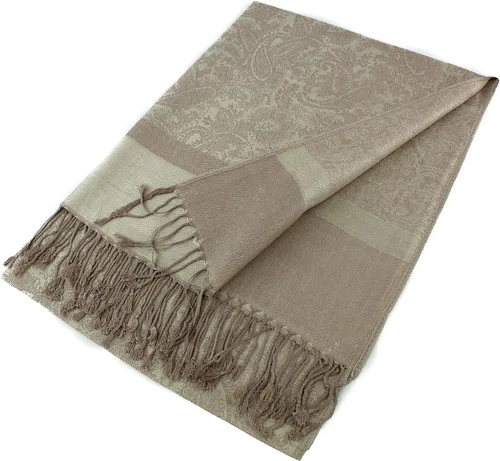 Vista 6 de PASKMLNA Estola de bufanda de pashmina jacquard de cachemira
