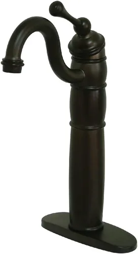 Vista 7 de Kingston Brass KB1428BL Heritage - Grifo para fregadero con placa de cubierta opcional, níquel cepillado