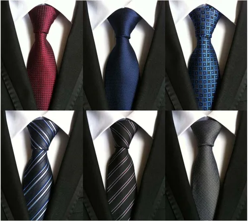 Vista 6 de WeiShang Corbata clásica de seda para hombre, corbatas tejidas jacquard