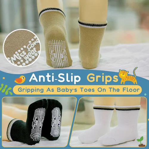 Vista 3 de Baby Socks With Non Slip Grips Toddler Socks Infant Socks For 0-6,6-12,12-36 months Baby Boy Girl by Miss Fong Wear