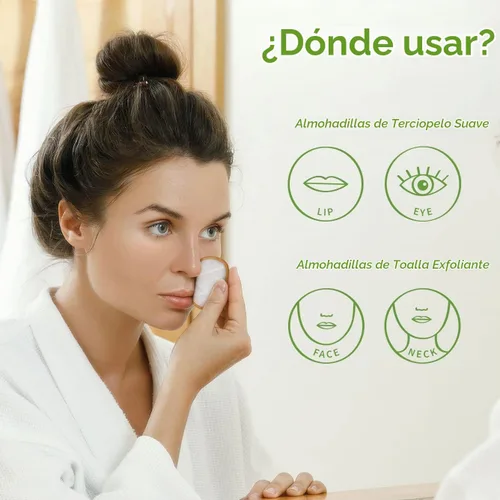 Vista 2 de Bambaw Redondas de algodón reutilizables para cara, 16 rondas con 1 bolsa para lavandería y almacenamiento, almohadillas de algodón reutilizables 16