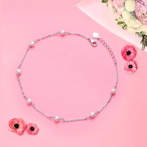 Vista 3 de Daochong - Tobillera de plata esterlina S925 ajustable, para mujer