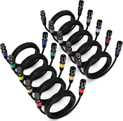 Vista 17 de EBXYA Paquete de 4 cables XLR de 3 pies, cable de micrófono macho a hembra con cable de altavoz blindado equilibrado
