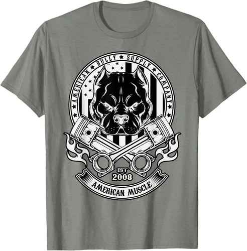 Vista 22 de American Muscle - Camiseta de cabeza dura Pit Bull American Bully, Negro, S